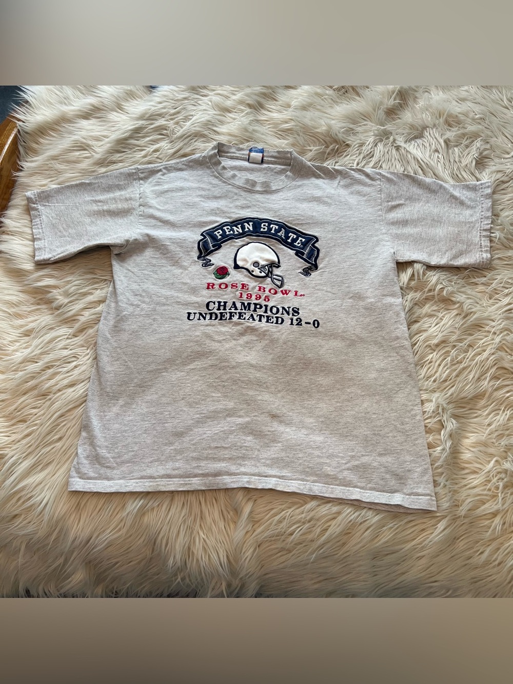 Vintage 1995 NCAA Penn State Rose Bowl Champions Embroidered T-Shirt Men’s L USA